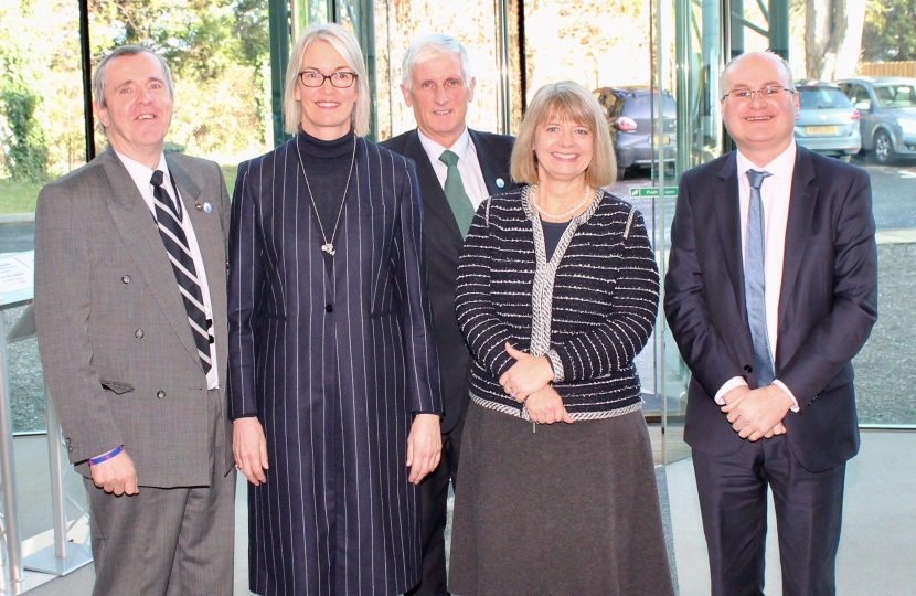 Cllr Phil Grove, Margot James MP, Cllr Ken Pollock, Harriett Baldwin MP, Cllr Simon Geraghty