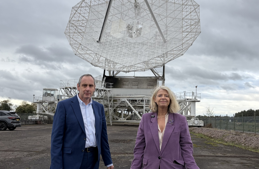 Pictured (left) Professor Simon Garrington with Dame Harriett Baldwin MP.