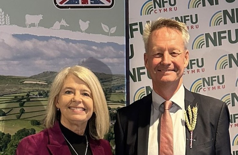 Pictured (left) dame Harriett Baldwin MP with NFU deputy President David Exwood