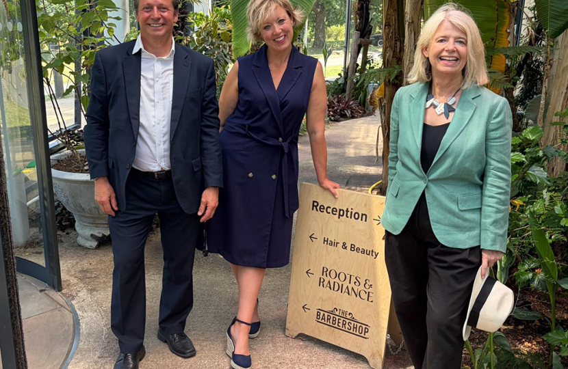 Nigel Huddleston MP, Sara-Jane Watkins and Dame Harriett Baldwin (right)