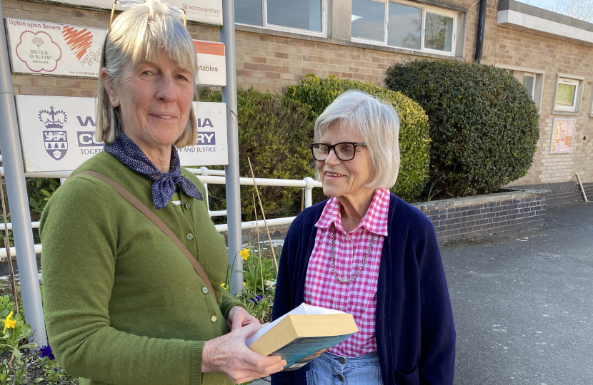 Sarah outside Upton Library