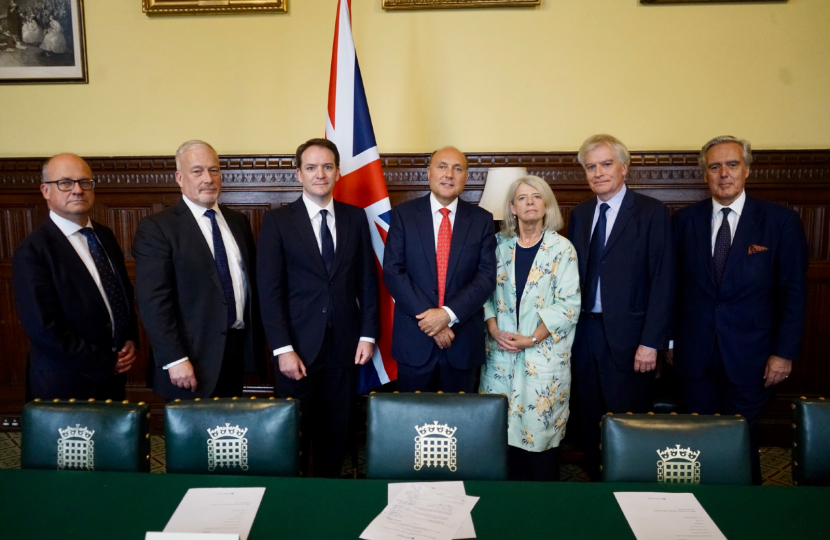 Dame Harriett Baldwin MP (third from right) with her Shadow Treasury colleagues in the House of Commons