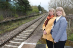 Harriett Baldwin MP  and Wychavon Leader Linda Robinson at Pershore Station