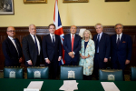 Dame Harriett Baldwin MP (third from right) with her Shadow Treasury colleagues in the House of Commons