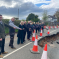 Dame Harriett Baldwin MP (third from left) visiting the site of the B4204 road closure in Rochford