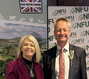 Pictured (left) dame Harriett Baldwin MP with NFU deputy President David Exwood