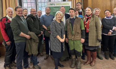  Dame Harriett Baldwin MP (centre) meeting a delegation of farmers at the inheritance tax mass lobby in Westminster.