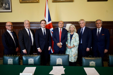 Dame Harriett Baldwin MP (third from right) with her Shadow Treasury colleagues in the House of Commons